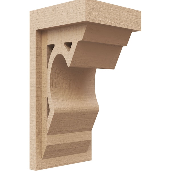 Ekena Millwork 5"W x 5"D x 10"H Wide Sheridan Rough Cedar Woodgrain TimberThane Corbel, Primed Tan CORUR05X05X10SHERCPR - main